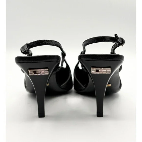 NEW Gucci Black GG Crystal Slingback Pump Mesh Sz EU 35.5 RET $1240 - Picture 7 of 9